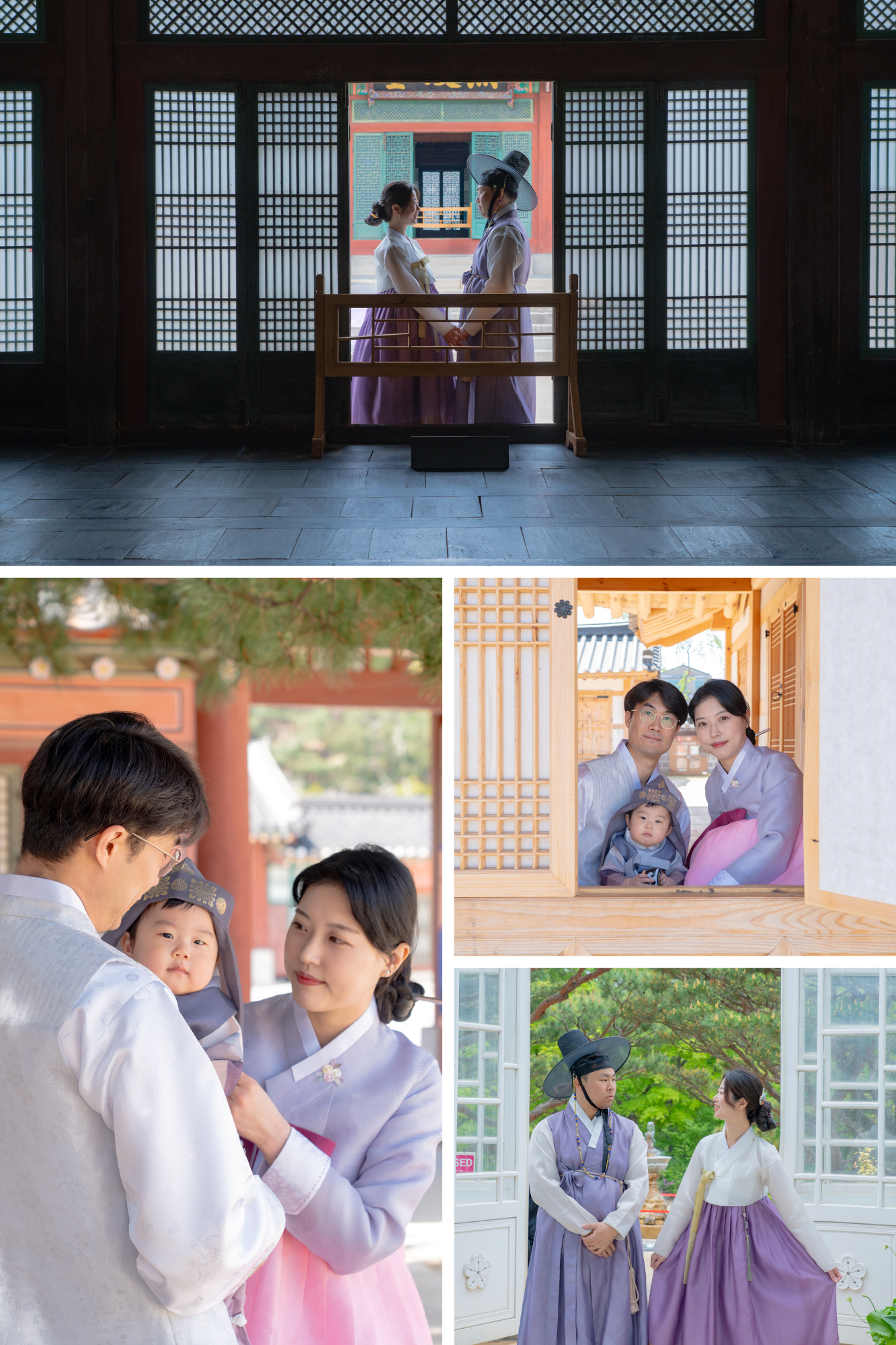 Hanbok portraits photographed by Studio Soondam at a Korean palace